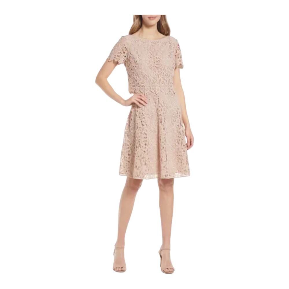 Shani dress Popover lace fit & flare beige size 2